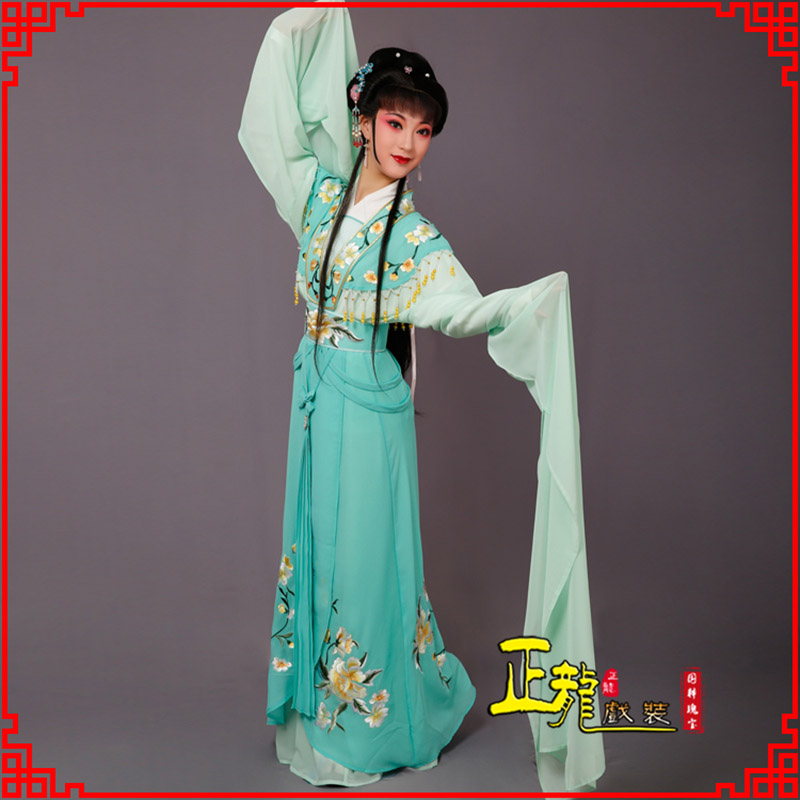 康青衣水袖戏服演出服 云肩花旦衣