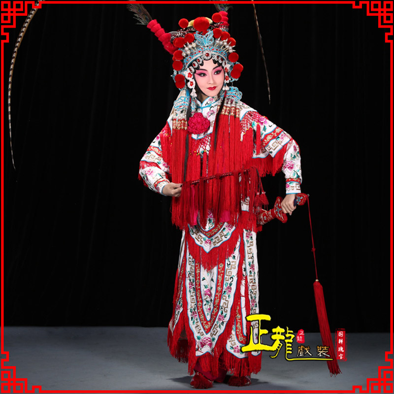 康刀马旦改容战父 软绉镶边女改良靠